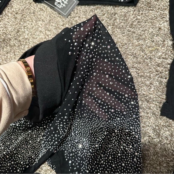 mesh rhinestone long sleeve and legging set - Picture 12 of 15